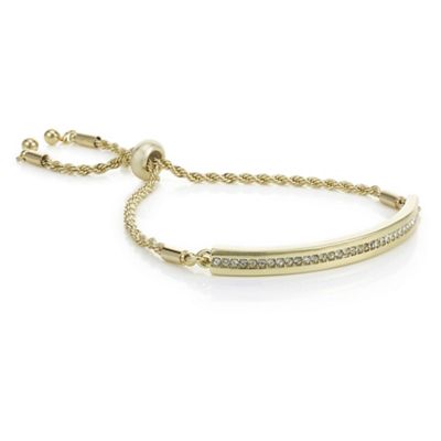 Designer gold crystal toggle bracelet